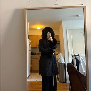 Black Real fox FurCoat parka